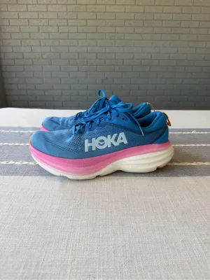 Hoka Bondi 8 Running Shoes Blue Pink Women’s Size 10.5 thumbnail 5