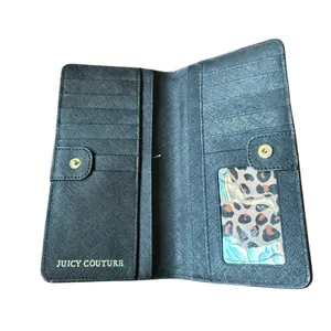 Juicy Couture Women's Black Continental Envelope Wallet Saffiano Leather 8.5x4 thumbnail 4
