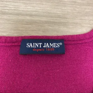 Saint James Raspberry Pink 100% Wool V Neck Sweater Size 6 thumbnail 7
