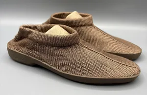 Orthopedic Mesh Knit Sock Shoe Size Large Womens 9 10 Brown Slip on Comfort thumbnail 1