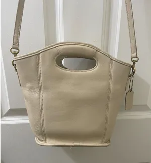 vtg Coach Mini Shopper Bucket Tote Bag 9993 ivory leather top handle crossbody thumbnail 1