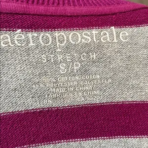 Aeropostale Gray and Pink Striped V-neck sweater thumbnail 5