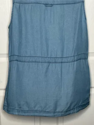 Sanctuary Sleeveless Chambray Utility Vest Light Blue Sz L Lyocell thumbnail 9
