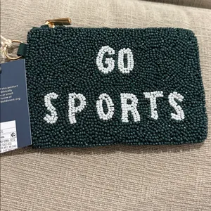 Universal Thread Green and White Beaded Clutch NEW thumbnail 2