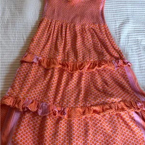 Cecilie Copenhagen Pink & Orange Tiered Tie-Shoulder Dress thumbnail 8