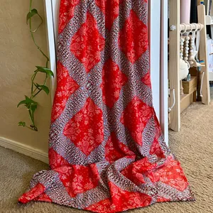 Pink Rose Red Boho Print Maxi Dress thumbnail 3