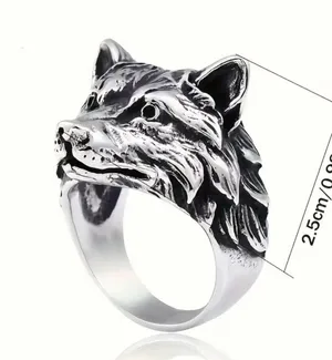 &merci Men’s Copper Intricate Detailing Bold Wolf Head Size 12 NWT thumbnail 4