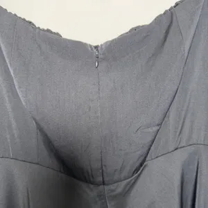 Women‎ Milkmaid Maxi Whimsigoth Dress Large Black Satin Puff Sleeve Ruched Bust thumbnail 9