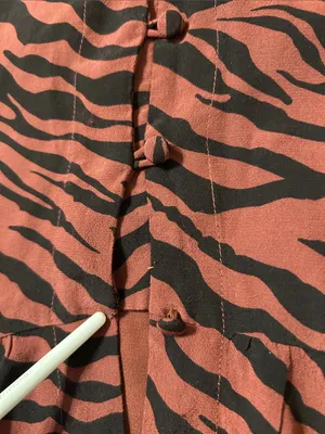 Rails Rust Black Tiger Stripe High Low Ruffle Hem Midi Dress Size Medium thumbnail 10