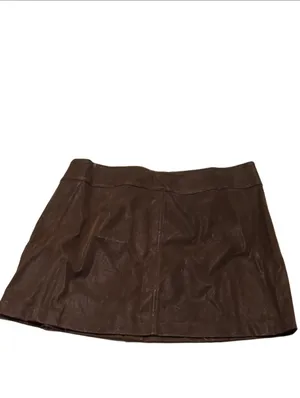Altar's State Brown Faux Leather Mini Skirt Size Medium thumbnail 5