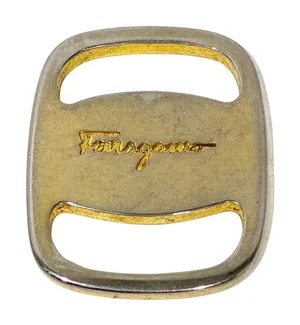 Authentic Salvatore Ferragamo‎ Gold Tone Metal Replacement Small Logo Buckle thumbnail 1