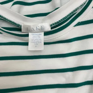 LAKE Green Striped Pima Cotton Pajama Top Shirt S Long Sleeve Tee Luxury Soft thumbnail 3