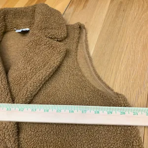 Joie Womens Longline Teddy Sherpa‎ Vest Camel Brown Double Breasted Size Medium thumbnail 4