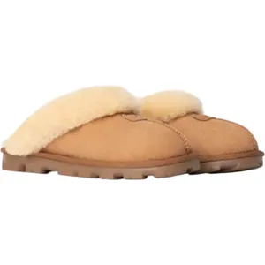 Ugg Coquette Slippers Slip On Sheepskin Shearling Lined Chestnut Tan 7 thumbnail 2