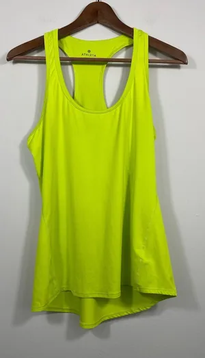 Athleta Neon Yellow Racerback Tank Top Size S Athletic Workout thumbnail 1