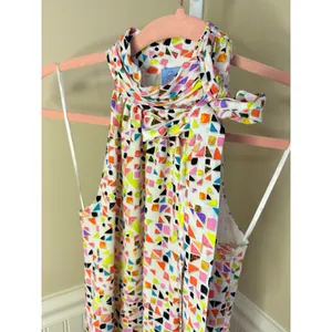 CeCe Candy Gems Print Halter Tie Neck Geometric Confetti Dress Multicolor Size 0 thumbnail 4