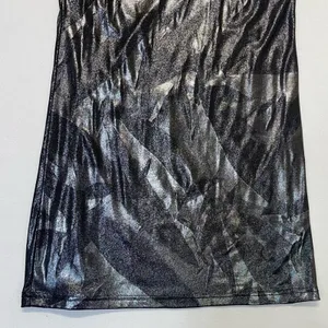 BKE Metallic Shimmer Cami Tank Top Silver Black V-Neck Spaghetti Strap Medium thumbnail 3
