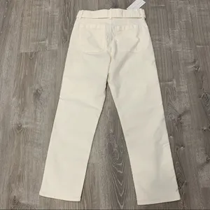 GRLFRND Belted High Rise Zipper Pocket Skylar Off White Denim Jeans NWT Size 26 thumbnail 10