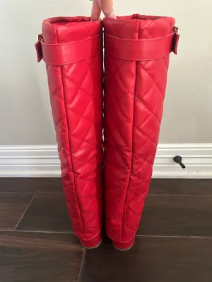 Red Knee High Boots size 6 new thumbnail 3