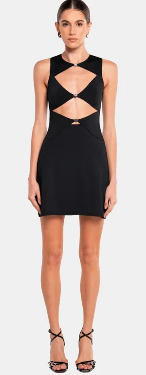 NWT OW Collection CHIARA‎ Mini Cut Out Dress in Black Sz XL $130 thumbnail 1