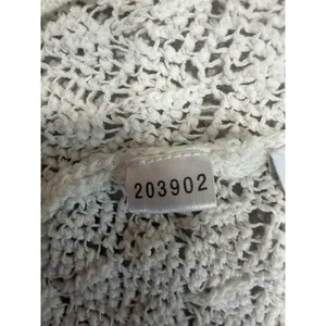 Ann Taylor Cardigan Women XL Cream Open Front Crochet Knit Pointelle thumbnail 13