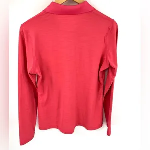 Coolibar women’s prestwick long sleeve pink UV protection golf polo shirt size M thumbnail 5