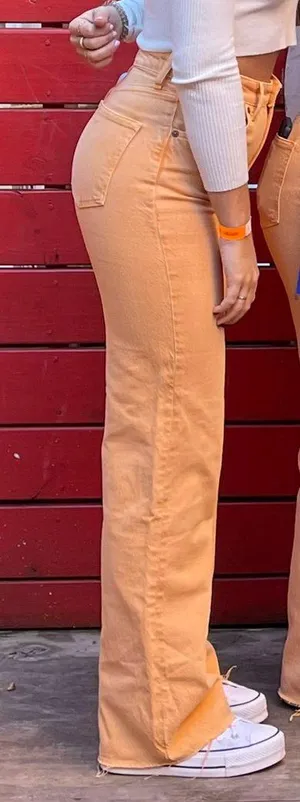 ZARA Orange Wide Leg Pants thumbnail 4