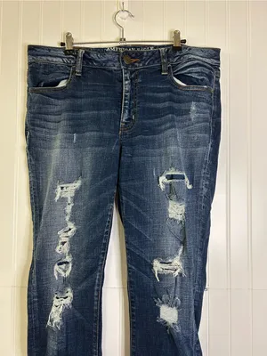 American Eagle Vintage Collection Distressed Super Stretch Jeggings 14 Short thumbnail 3