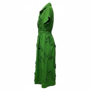 Kate Spade New York Shirt Dress green Sz XS Vibrant Autumn Vibe! pumpkin patch thumbnail 3
