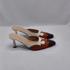 Rylee's Rodeo Western Heels Sz 10 Ivory Brown Pointed Toe Coastal Cowgirl Mules thumbnail 2