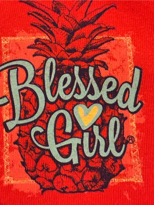 Women’s Delta Pro Weight Orange T-Shirt “Blessed Girl” Size Small 100% Cotton thumbnail 2