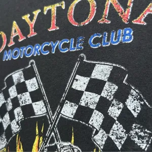Modish Rebel Daytona Motorcycle Club Graphic Tee Vintage Vibe Zippers Medium thumbnail 4