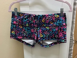 FLEO Neon Leopard Print Athletic Workout Shorts Size M White Size M thumbnail 1