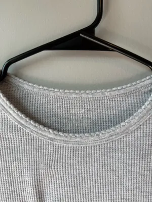Aerie Waffle Heather Grey T Shirt Xs thumbnail 2