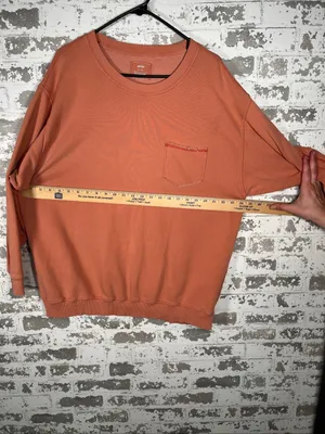 Aerie | women distressed peach crewneck pullover with pocket thumbnail 4