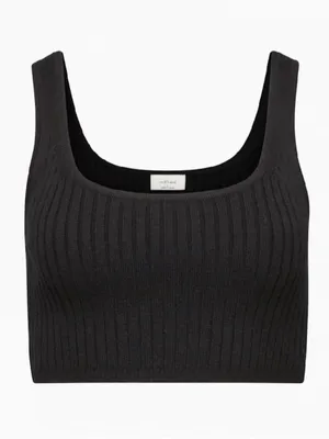 Wilfred Merino Wool Black Crop Tank Top thumbnail 2
