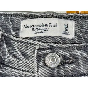 NWT Abercrombie & Fitch Curve Love The ‘90s Baggy Low Rise Gray Jeans Size 26 2 thumbnail 5