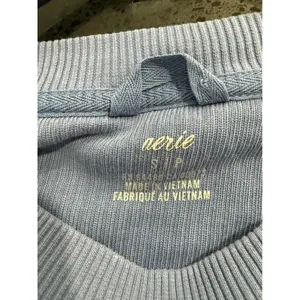 Aerie Womens Ribbed Knit Pullover‎ Sweater Dusty Blue Cotton Crew Neck Small thumbnail 4