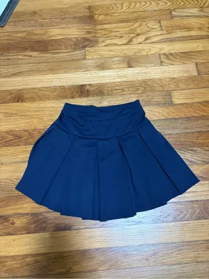 Lizard Thicket Navy Pleated Mini Skirt XS | Tennis Style High Waist thumbnail 2
