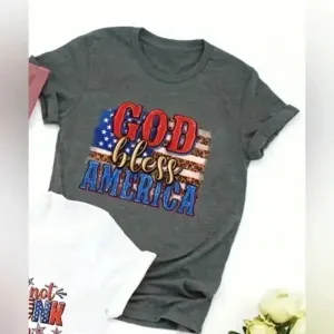 Handmade God Bless‎ America women’s tshirt thumbnail 2
