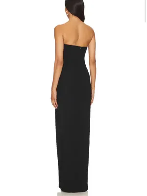 Amanda uprichard X Revolve Strapless Puzzle Gown in Black thumbnail 3