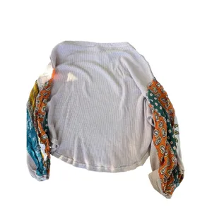 We The Free‎ Free People Pink Waffle Knit Thermal Balloon Sleeve Top Boho S thumbnail 2