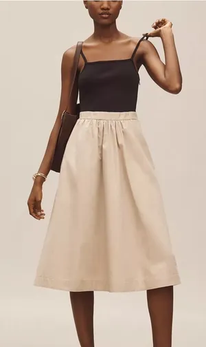 MAEVE By Anthropologie Twofer Ribbed Midi Dress Medium Black / tan color thumbnail 1