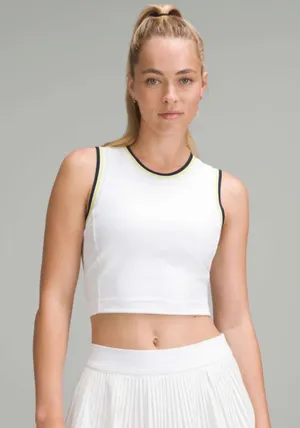 Lululemon Varsity Scoop-Neck Cropped Tennis Tank Top *Medium Support Sz 12 thumbnail 1
