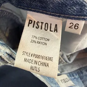 Pistola High Rise Distressed Straight‎ Leg Raw Hem Jeans in Rutls Blue Size 26 thumbnail 6