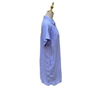 J.Crew Baird McNutt 100% Irish Linen Shirt Dress S Blue Relaxed Casual Preppy thumbnail 6