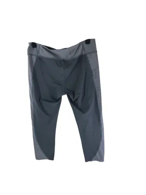 Under Armour Womens Cropped ColdGear Compression Leggings Gray Striped Size L thumbnail 2