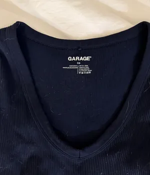 Garage short sleeve navy scoop neck thumbnail 2