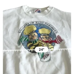 Jerzees Vintage 90s Hershey's Hot Cocoa Sweatshirt XL White Graphic Crewneck thumbnail 10