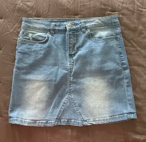 Light Wash Denim Mini Skirt thumbnail 1